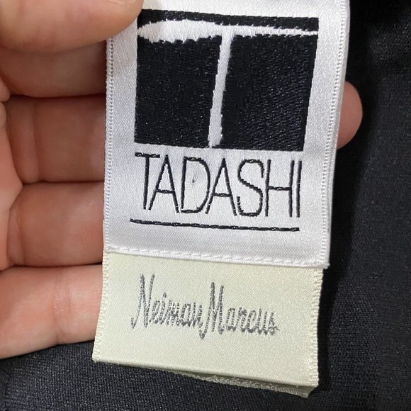 Tadashi Black Velvet Skirt Pleated Gown - Picture 9 of 9